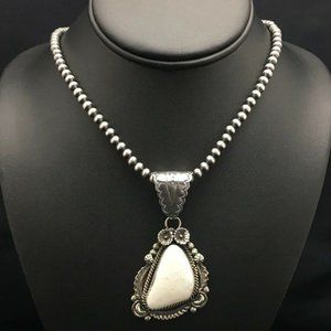 Navajo Sterling Silver Necklace Pendant Length 20